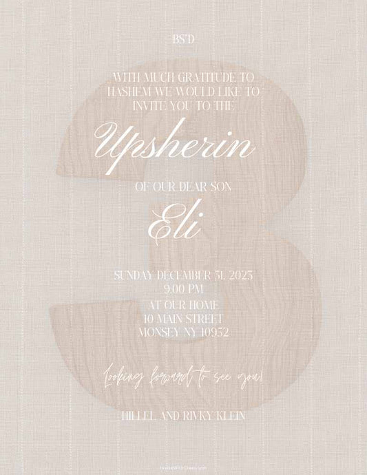 Upsherin invitation cards. For digital and print use.
